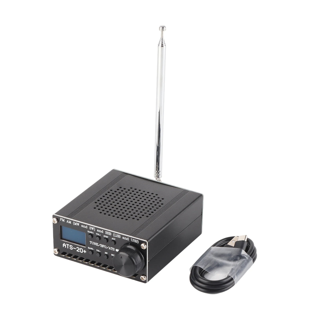 Full Band Radio Receiver AM LW MW SW SSB LSB USB Scanner Portable with Antenna ATS-20+ Si4735 Electronic Components
