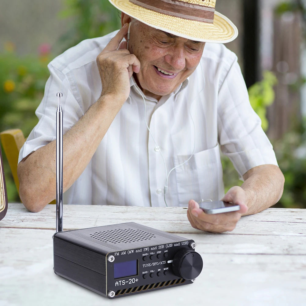 ATS-20+Si4732 Full Band Receiver Scanner Built-in Battery FM AM SSB Scanner 0.96 Inch OLED Screen FM AM MW&SW SSB LSB & USB