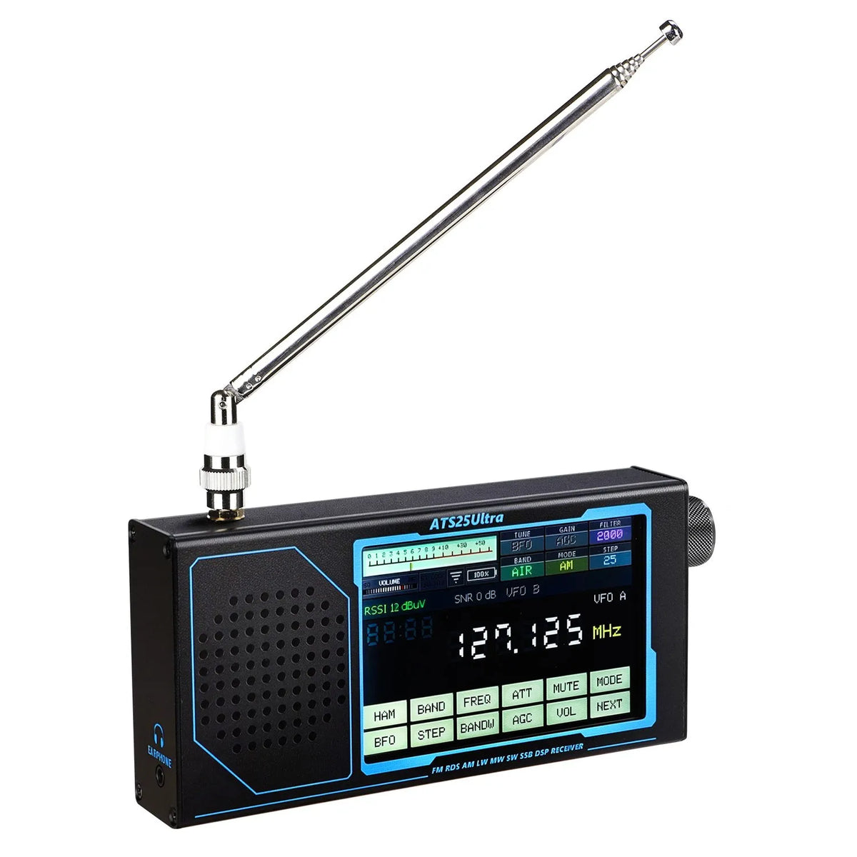 HamGeek ATS25 ULTRA FM SW SSB MW LW AIR SDR Receiver Aviation Band Receiver Supports Bluetooth WiFi with 4-inch Touch Screen